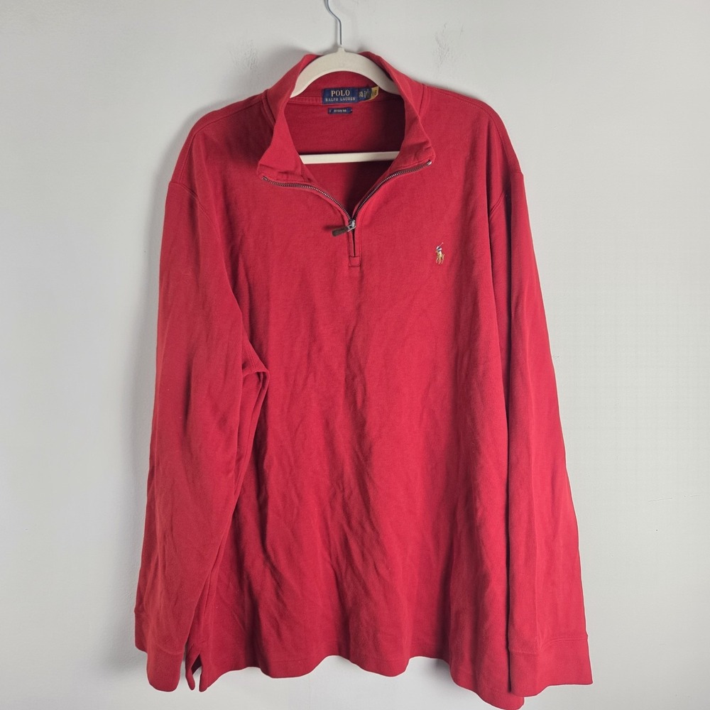 Men's red ralph‎ Lauren estate rib XXL long sleeve quarters Zip Classic Pullover